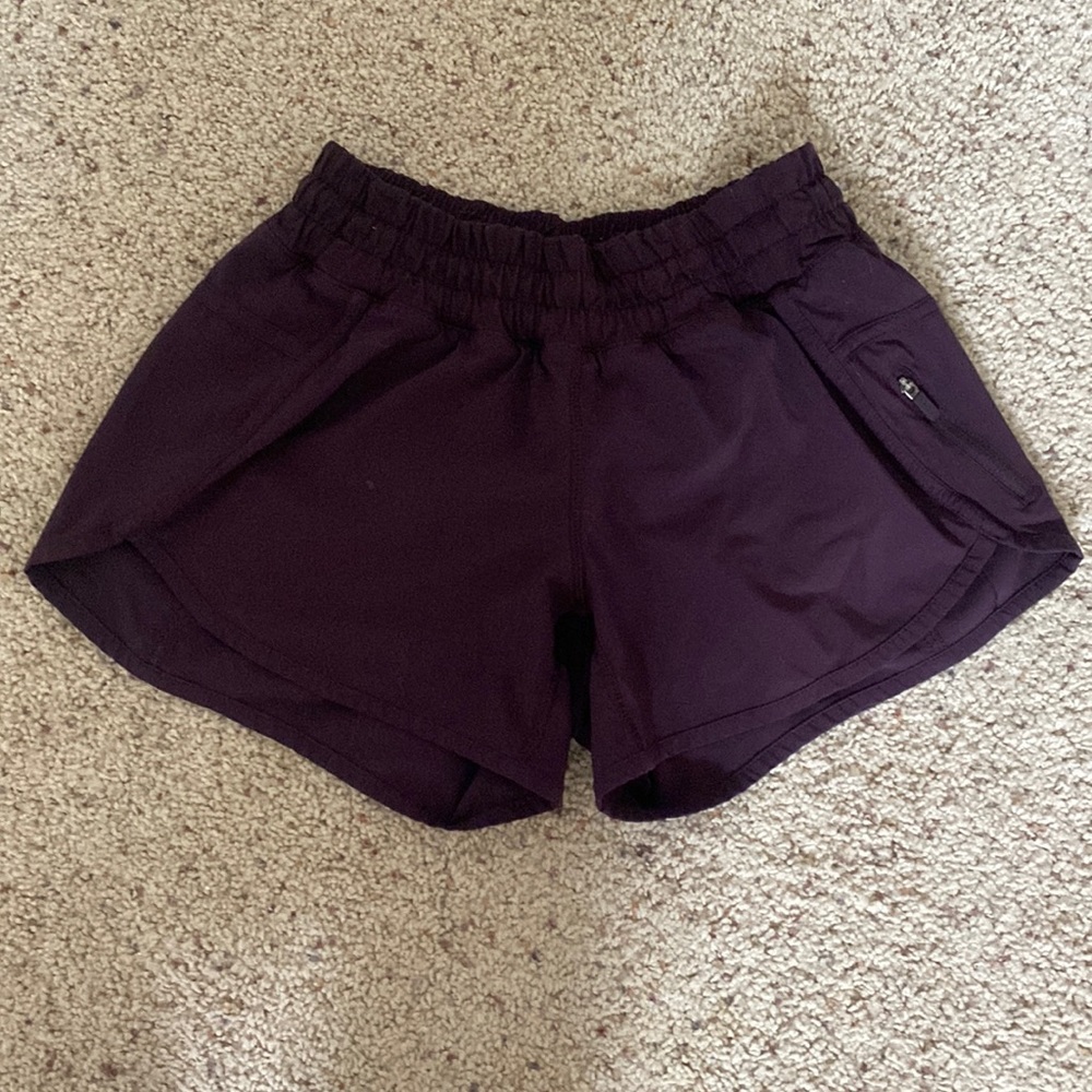 Purple lululemon shorts.